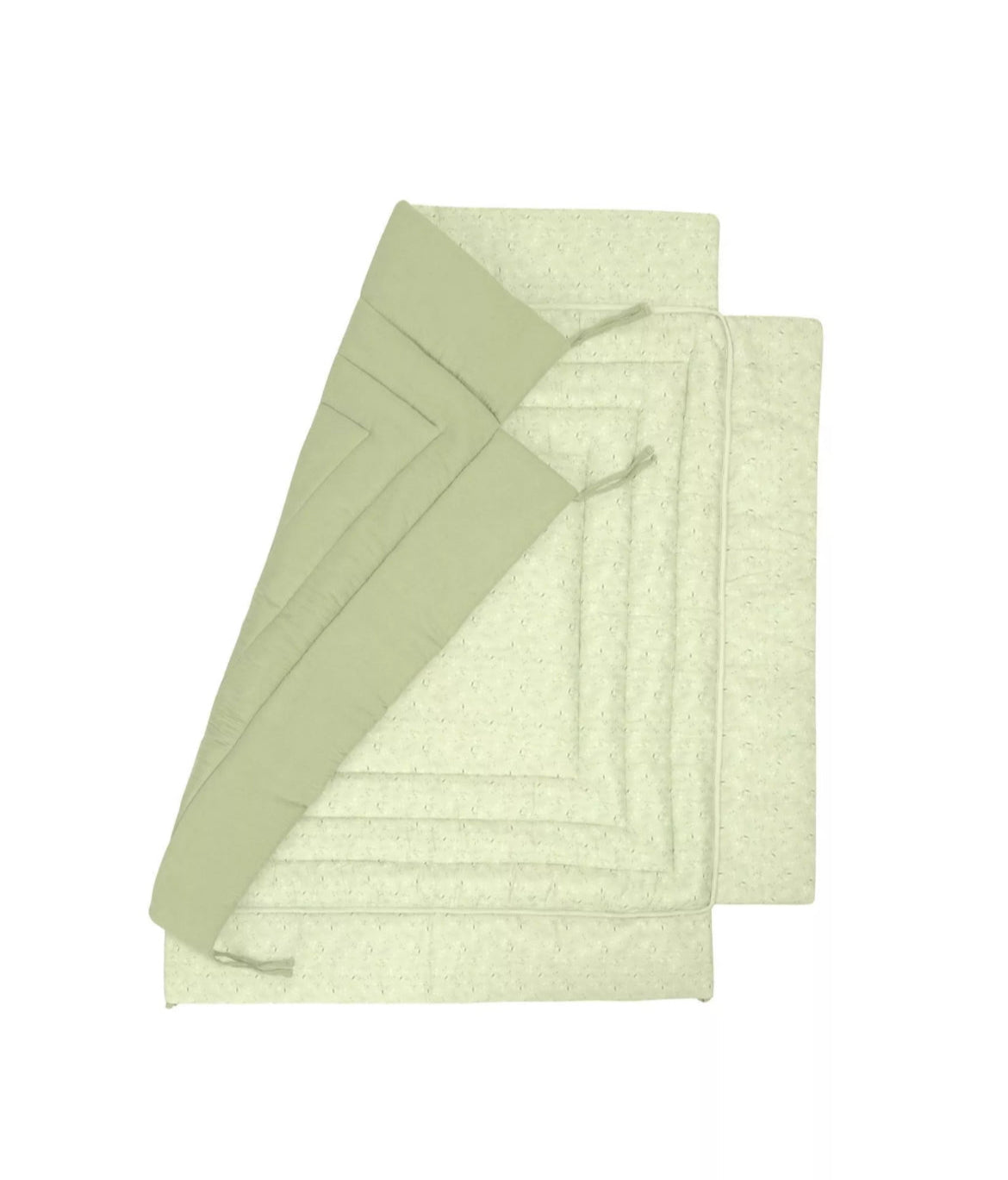 Parc carré Gaby blanc + tapis vert COMBELLE