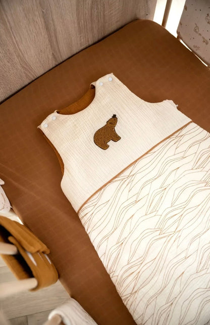 Gigoteuse bébé hiver patch ours en double gaze de coton (Taille 6-24 mois)- ORSINO BB Cigogne