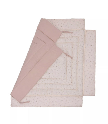 Parc carré Gaby blanc + tapis rose COMBELLE