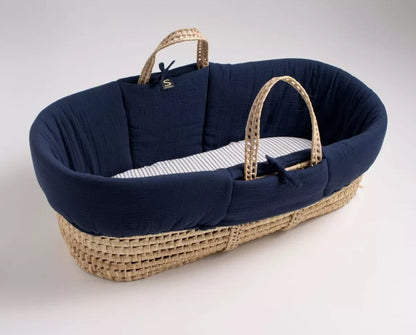 Couffin bébé en fibres naturelles avec habillage tissu - BABY SAILOR BB Cigogne