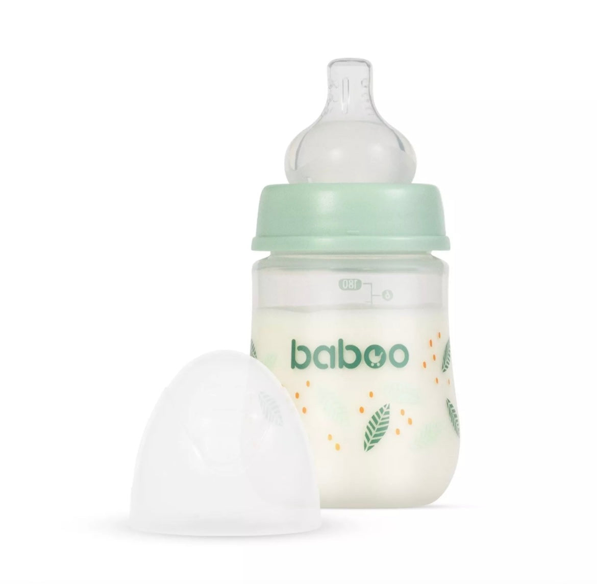 Biberon anti-colique 180 ml (0+ mois) Vert - BABOO BB Cigogne
