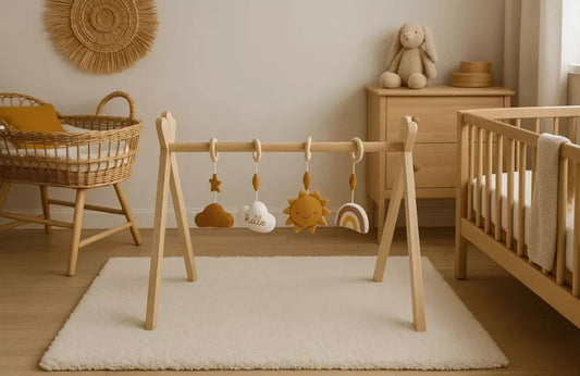 Arche d'éveil bois avec 4 jouets - SUNLIGHT BB Cigogne