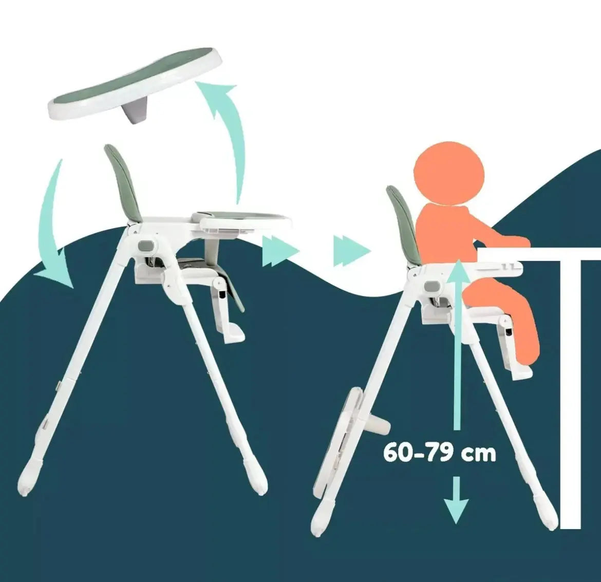 Chaise Haute - Verte Looping