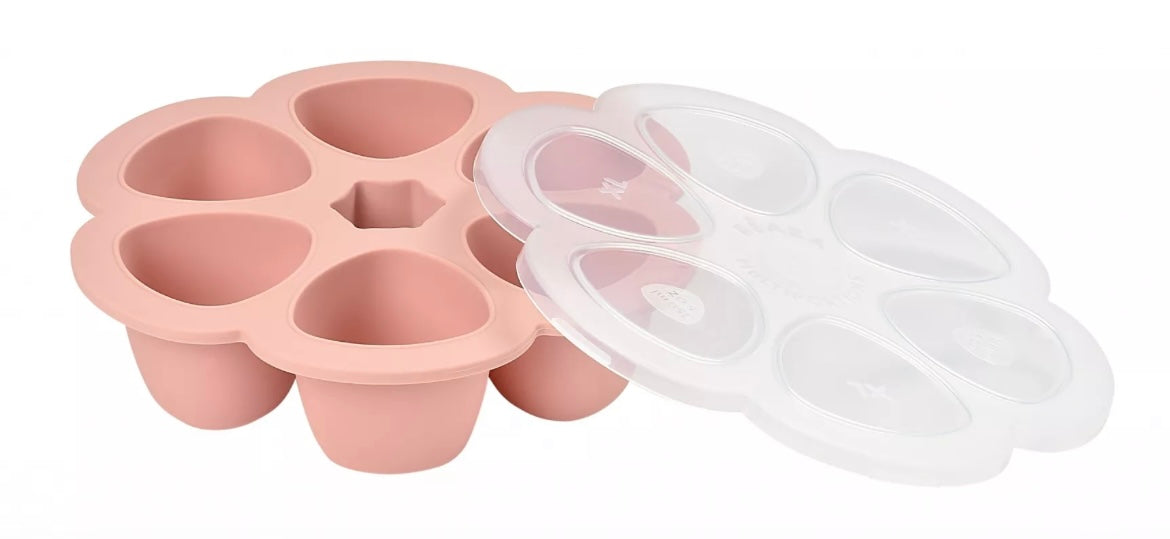 BEABA, Multiportions silicone 6 x 150 ml old pink BB Cigogne