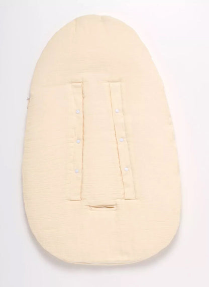 Nid d'ange bébé 5 attaches en double gaze de coton - UNI VANILLA BB Cigogne