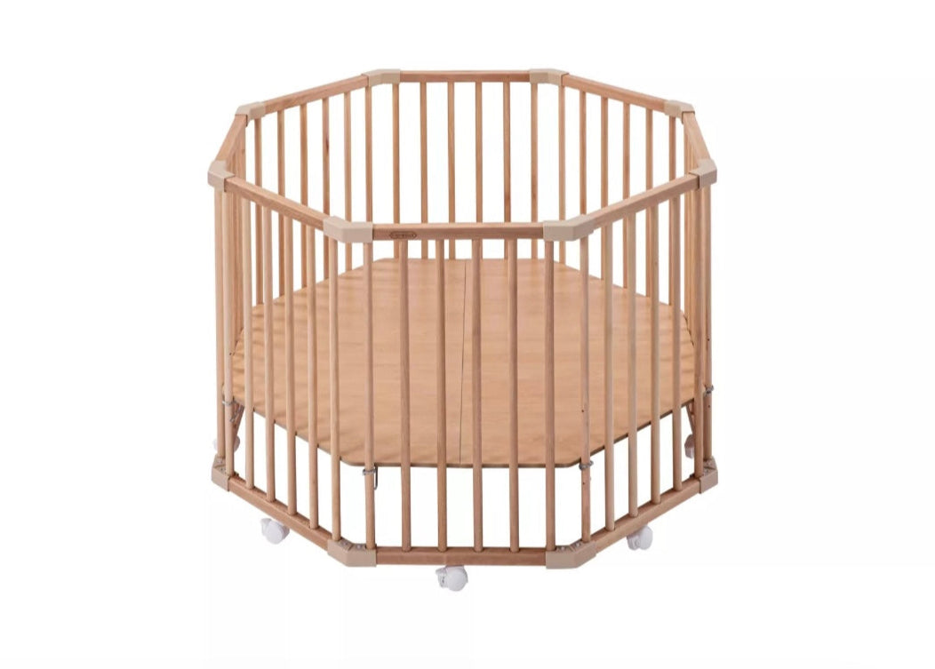 Parc Basile octogonal + tapis Rose COMBELLE