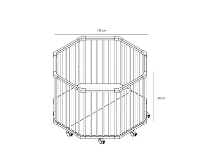 Parc Basile octogonal + tapis Rose COMBELLE