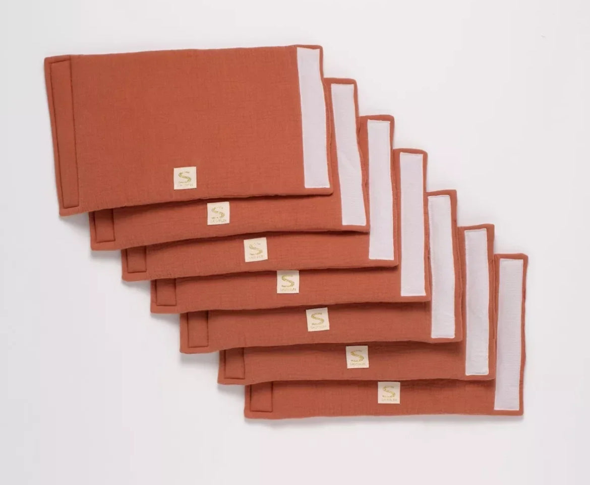 Protections de barreaux de lit en coton - UNI TERRACOTTA BB Cigogne