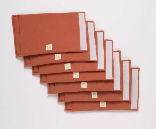 Protections de barreaux de lit en coton - UNI TERRACOTTA BB Cigogne