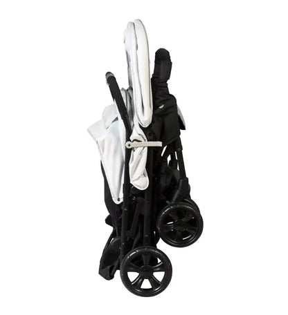 Poussette Double - Gris clair (Habillage Pluie Inclus) Looping