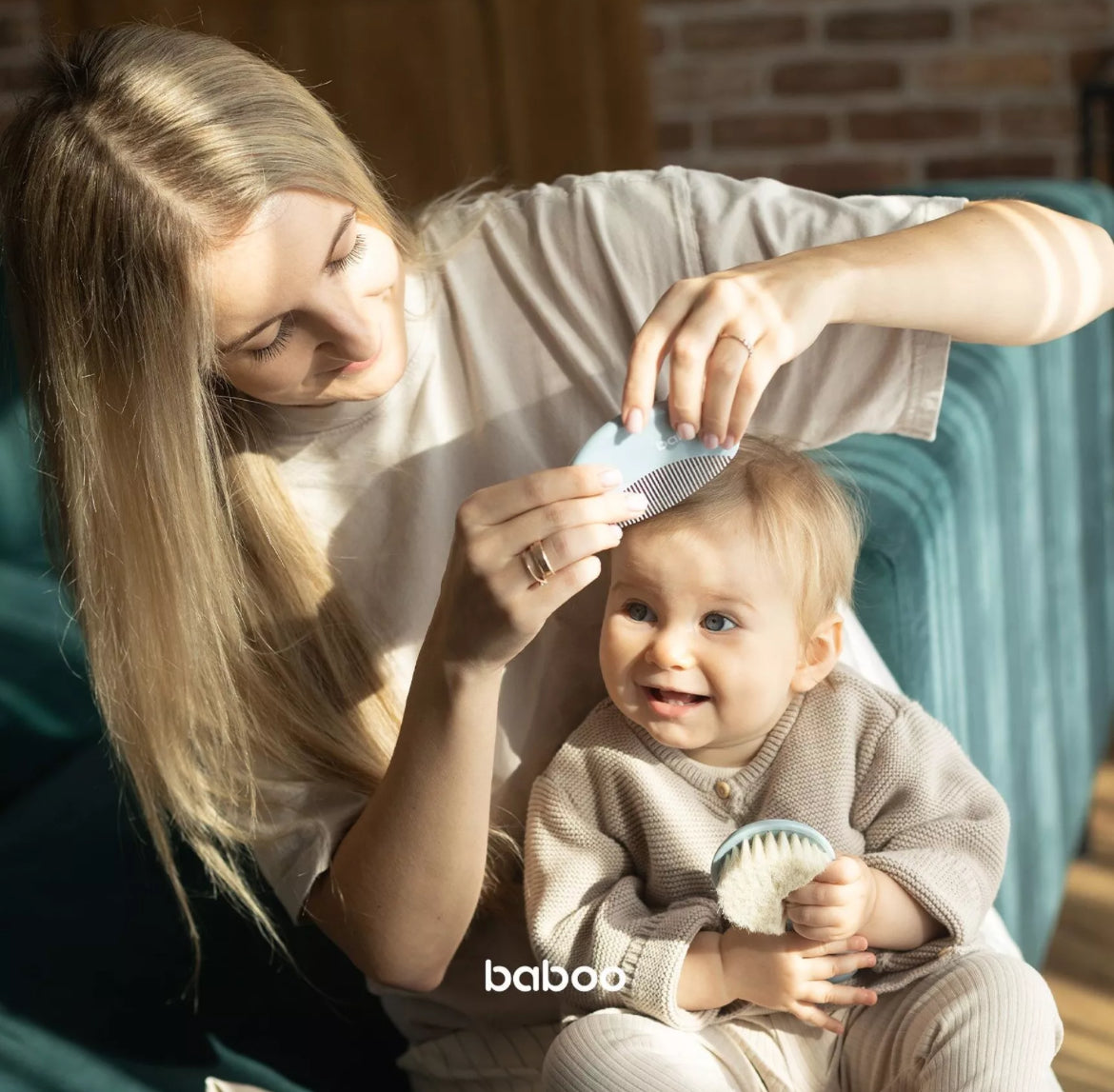 Kit brosse BABOO - BLEU BB Cigogne