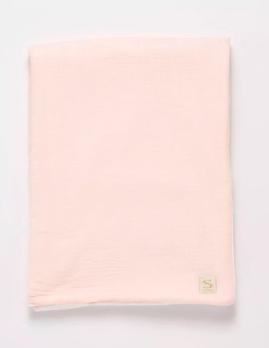 Couverture bébé en gaze de coton et polaire - PETALE BB Cigogne