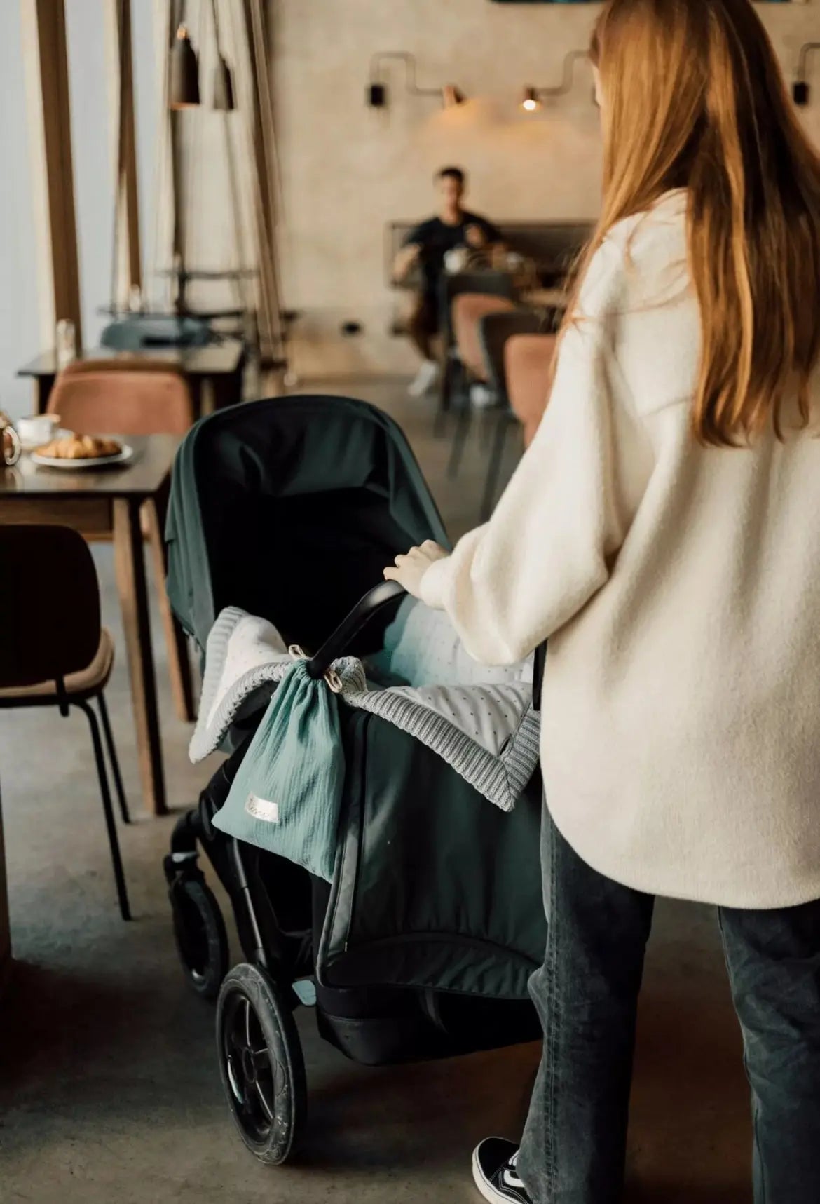 Couverture d'allaitement TISU, VERT SAUGE Tisu baby