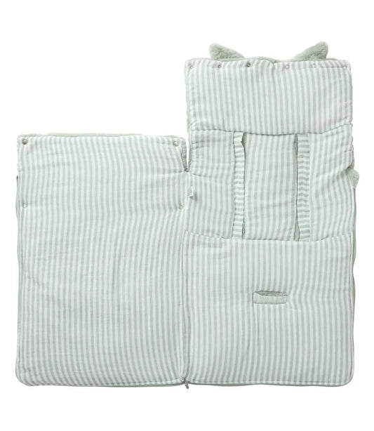 Nid d’ange fausse fourrure angora doublé gaze de coton - VERT DE GRIS BB Cigogne