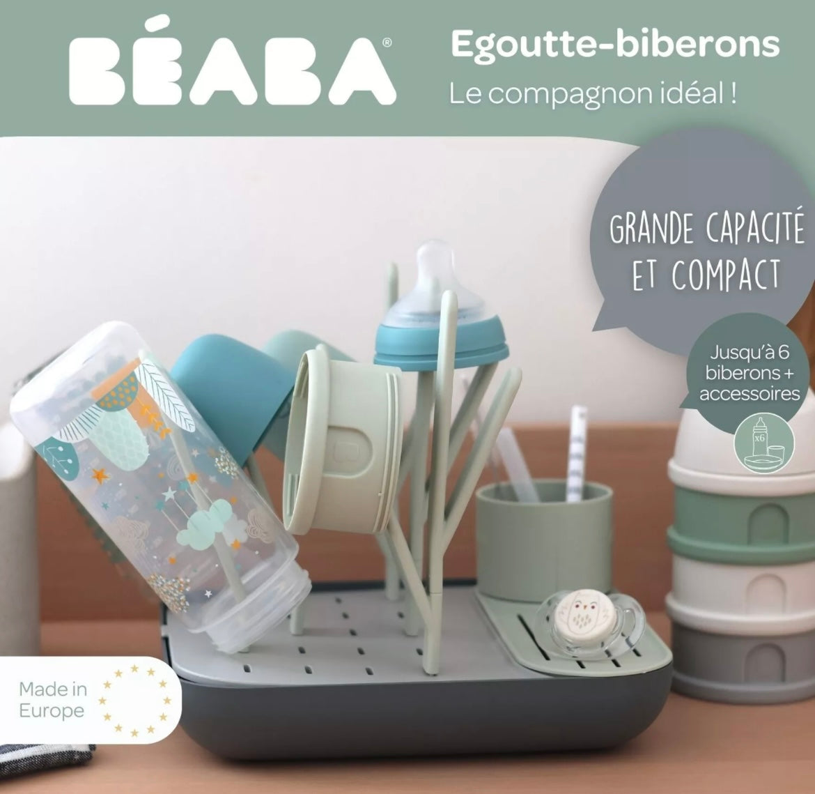 Egoutte biberons forêt - GRIS