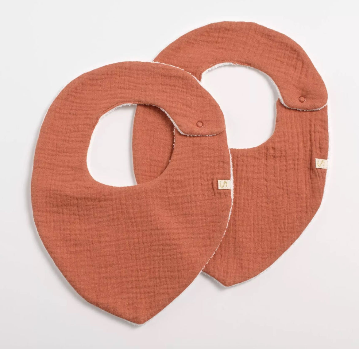 Lot 2 bavoirs - UNI TERRACOTTA BB Cigogne