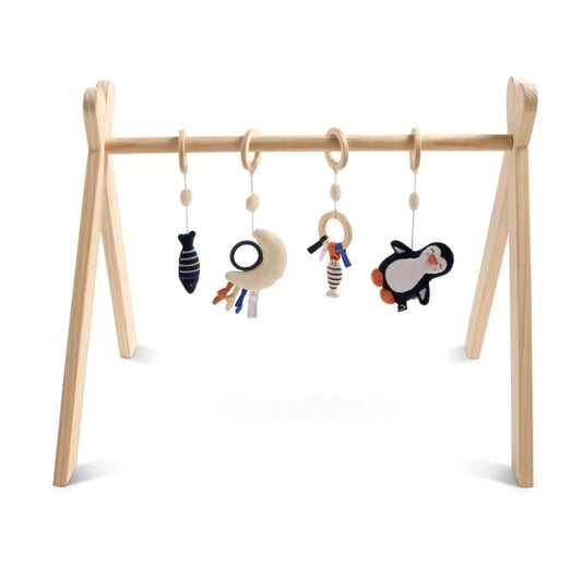Arche d'éveil bois avec 4 jouets - BABY SAILOR BB Cigogne