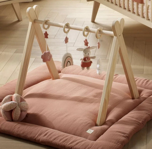 Arche d'éveil bois avec 4 jouets - PETIT COEUR BB Cigogne