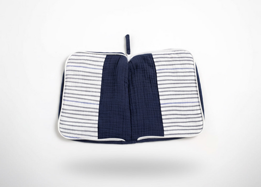 Protège carnet de santé en double gaze de coton marinière - BABY SAILOR Sauthon