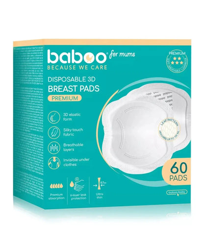Coussinets d'allaitement jetables de qualité supérieure BABOO® (60 pièces) BB Cigogne
