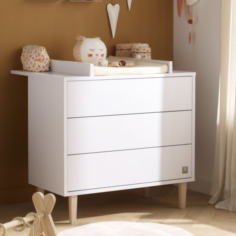 COMMODE 3 TIROIRS PALOMA Bois blanc Sauthon
