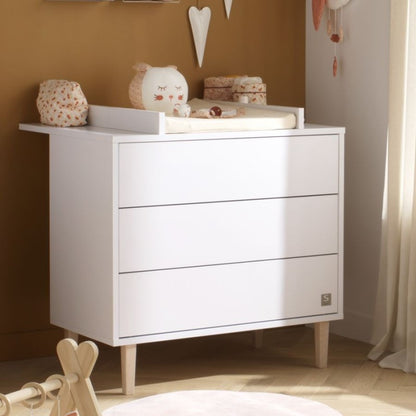 COMMODE 3 TIROIRS PALOMA Bois blanc Sauthon